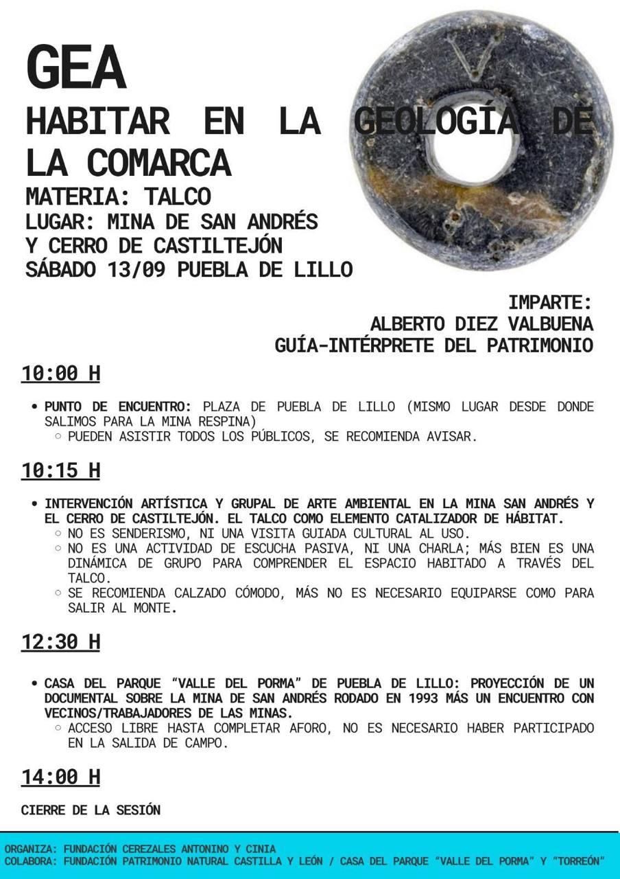 Programa actividades sobre geología de la Montaña Oriental.