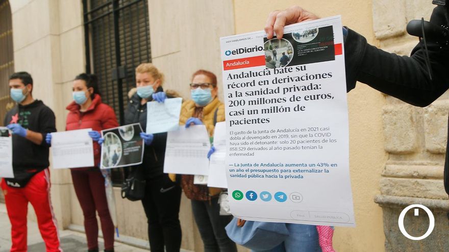 Protesta de limpiadoras ante la Delegación de Gobierno de la Junta