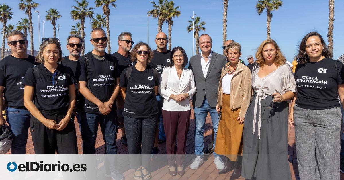 Trabajadores de Televisión Canaria explican a la ciudadanía el intento del Gobierno regional de privatizar los informativos