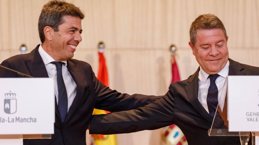 Page y Mazón defienden juntos un pacto del agua pero terminan discutiendo entre risas sobre los orígenes del trasvase