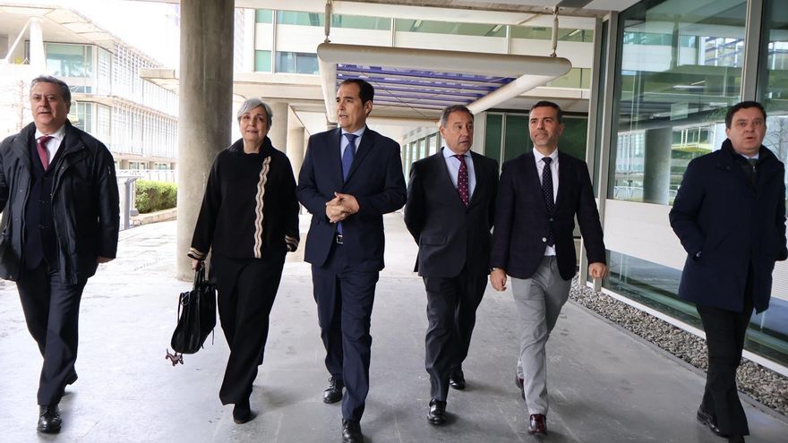 El consejero de Justicia, José Antonio Nieto, durante la presentación del proyecto Ciudad de la Justicia de Sevilla.