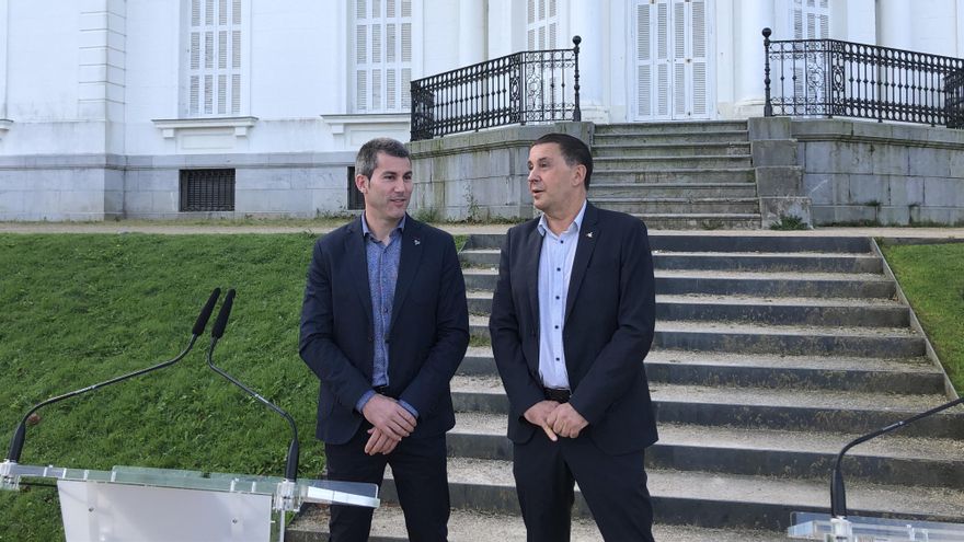 Arkaitz Rodríguez y Arnaldo Otegi, este lunes