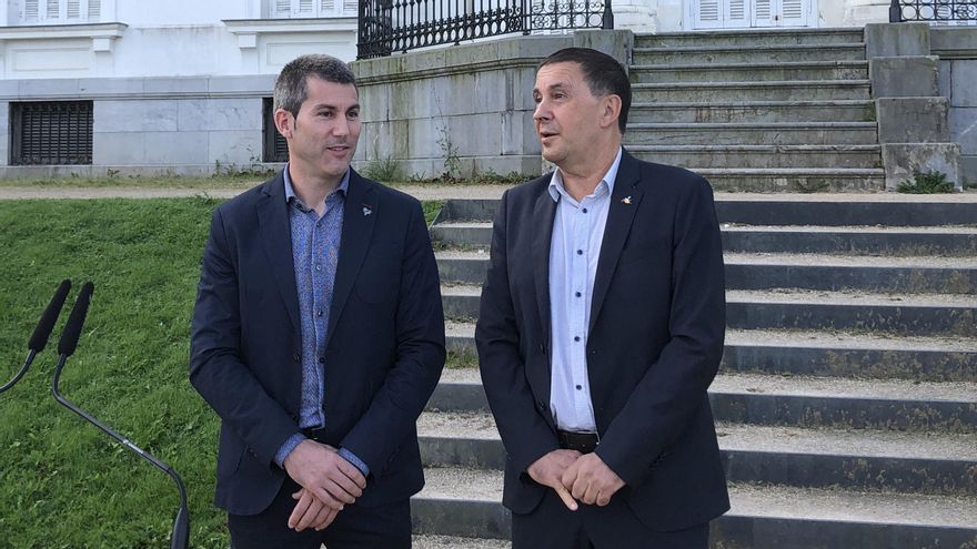Arkaitz Rodríguez y Arnaldo Otegi, este lunes