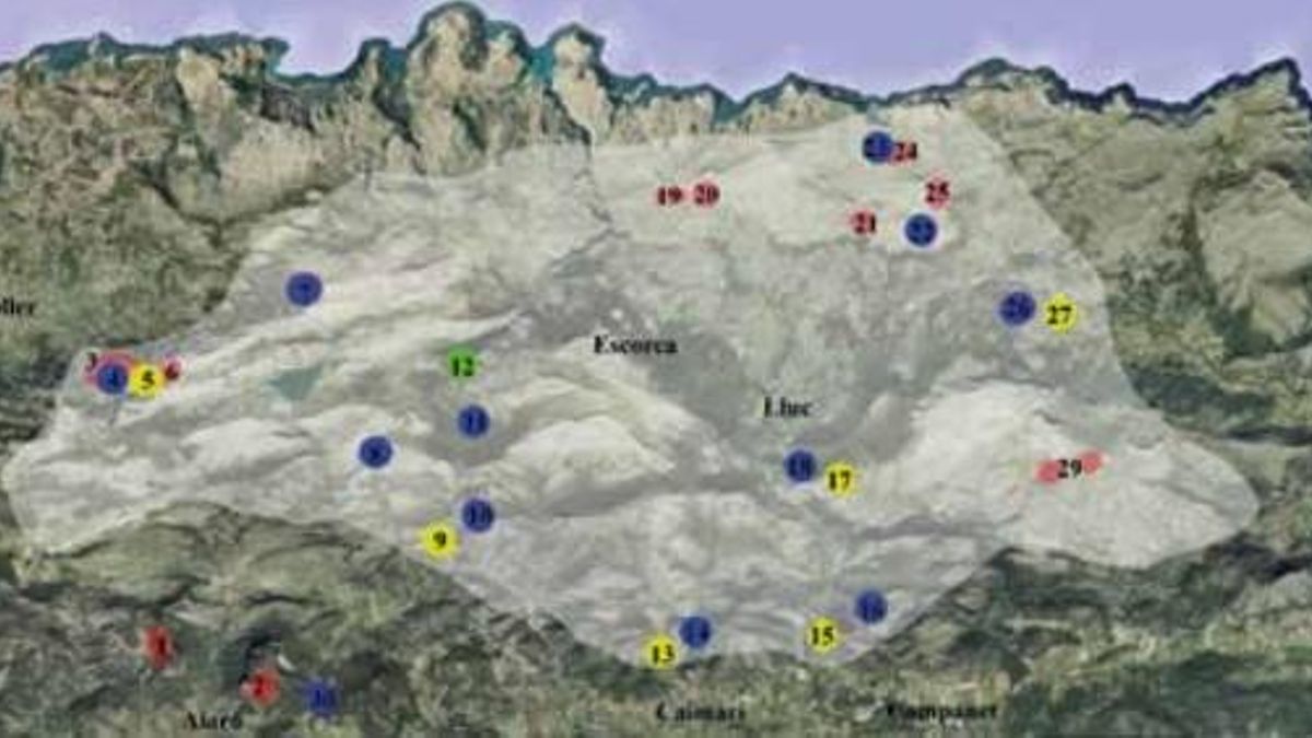 Yacimientos que integran las grandes áreas de dispersión cerámica documentadas por Jaume Deyà