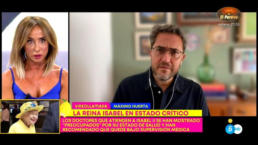Máximo Huerta entra en 'Sálvame' para comentar la salud de Isabel II: "Es la última reina de la historia"