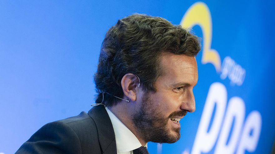 El líder del PP, Pablo Casado, durante un acto el pasado lunes.