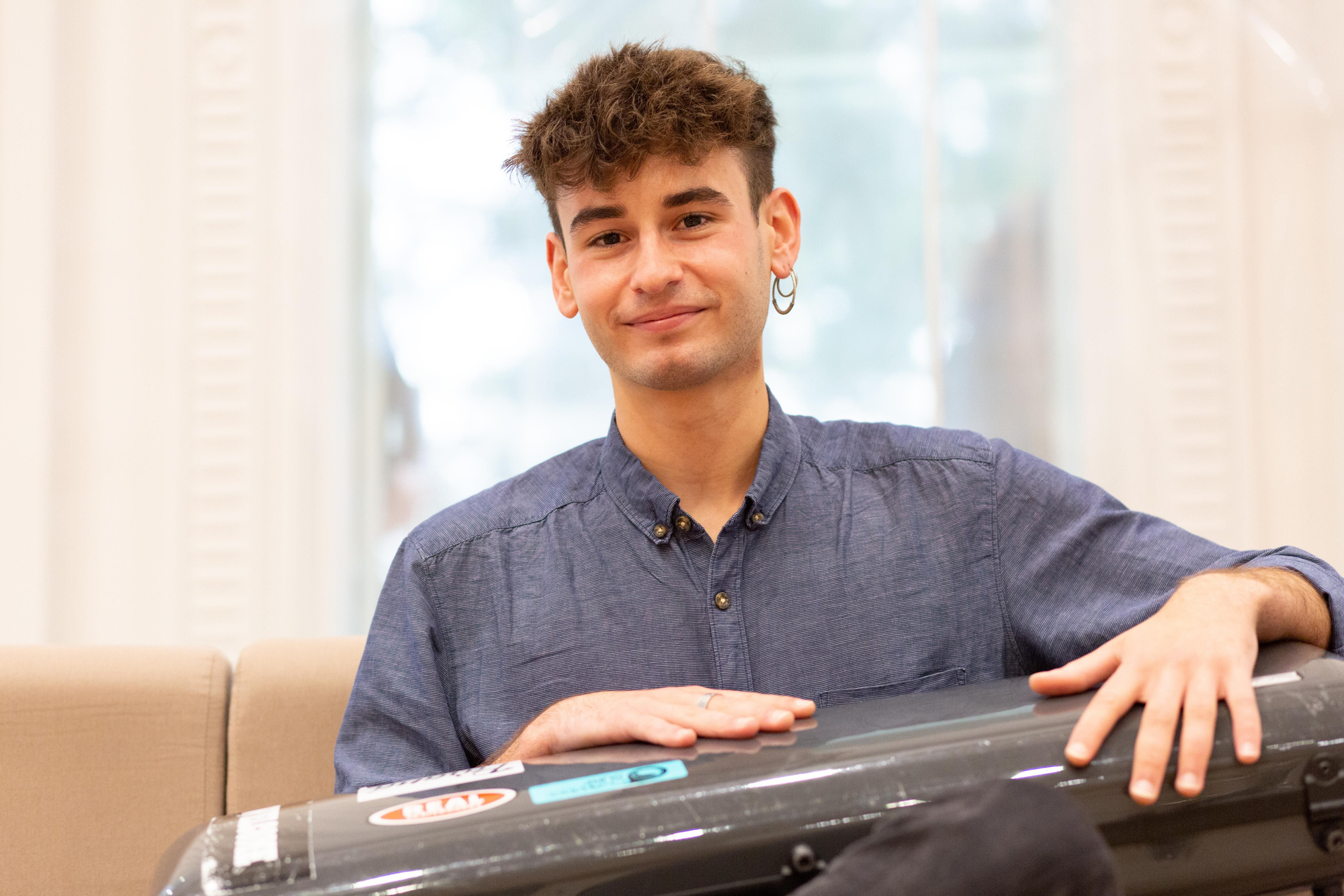 Jorge, uno de los dos jóvenes músicos españoles que participan en este encuentro tras formarse en el ORCAM