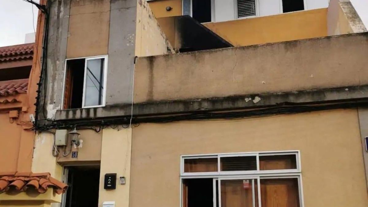 Vivienda afectada por el incendio en Santidad, Arucas.