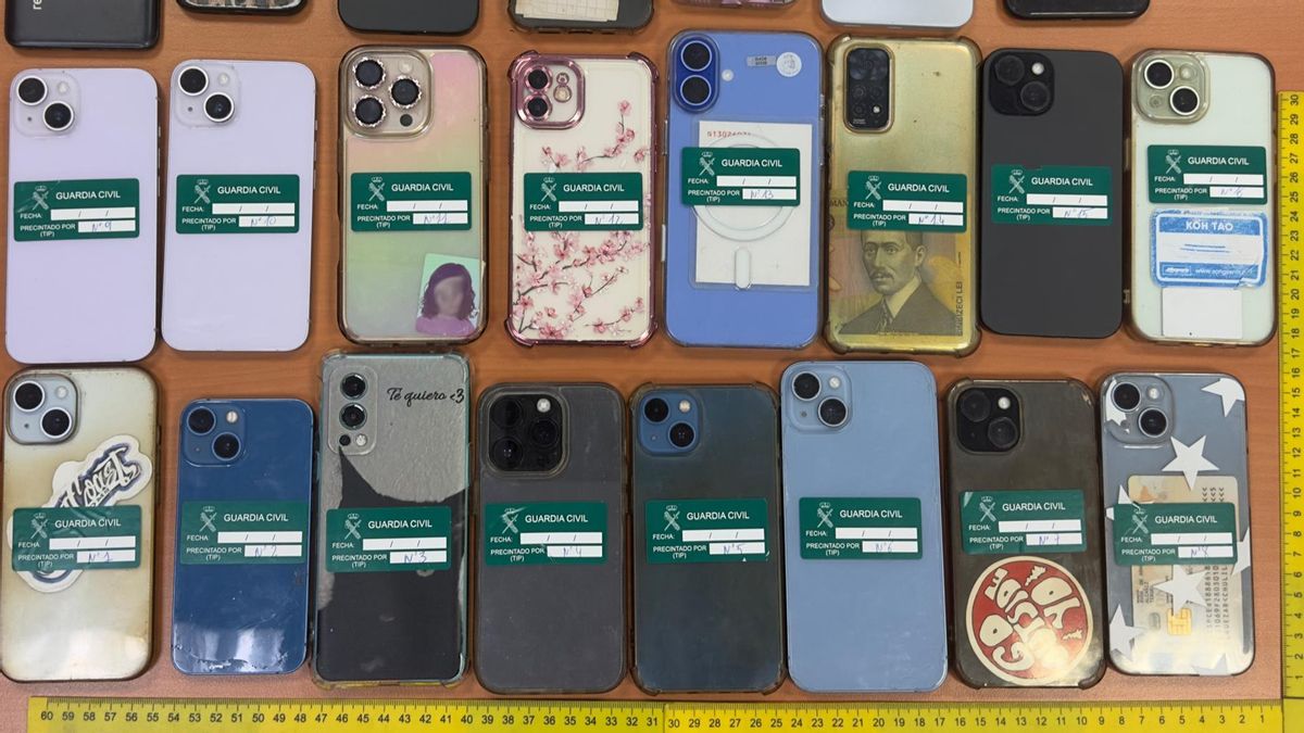 Varios de los móviles sustraídos en la Monegros Dessert.