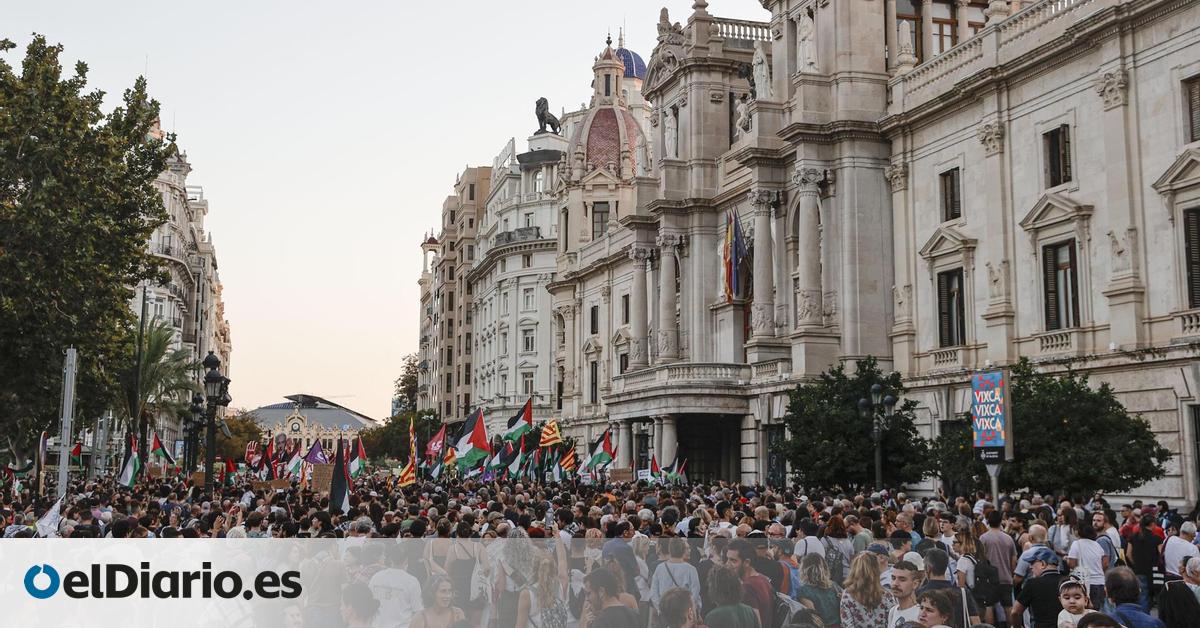 Cientos de personas defienden a la flotilla desde València y claman contra Israel