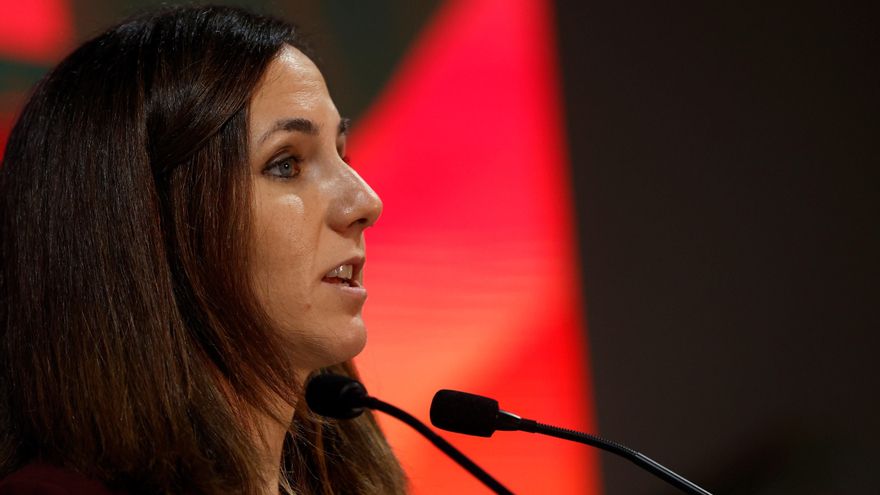 La ministra de Derechos Sociales, Ione Belarra, durante su intervención en el Acto Conmemorativo con motivo del Día Internacional para la Erradicación de la Pobreza, la semana pasada. EFE/J.J. Guillén
