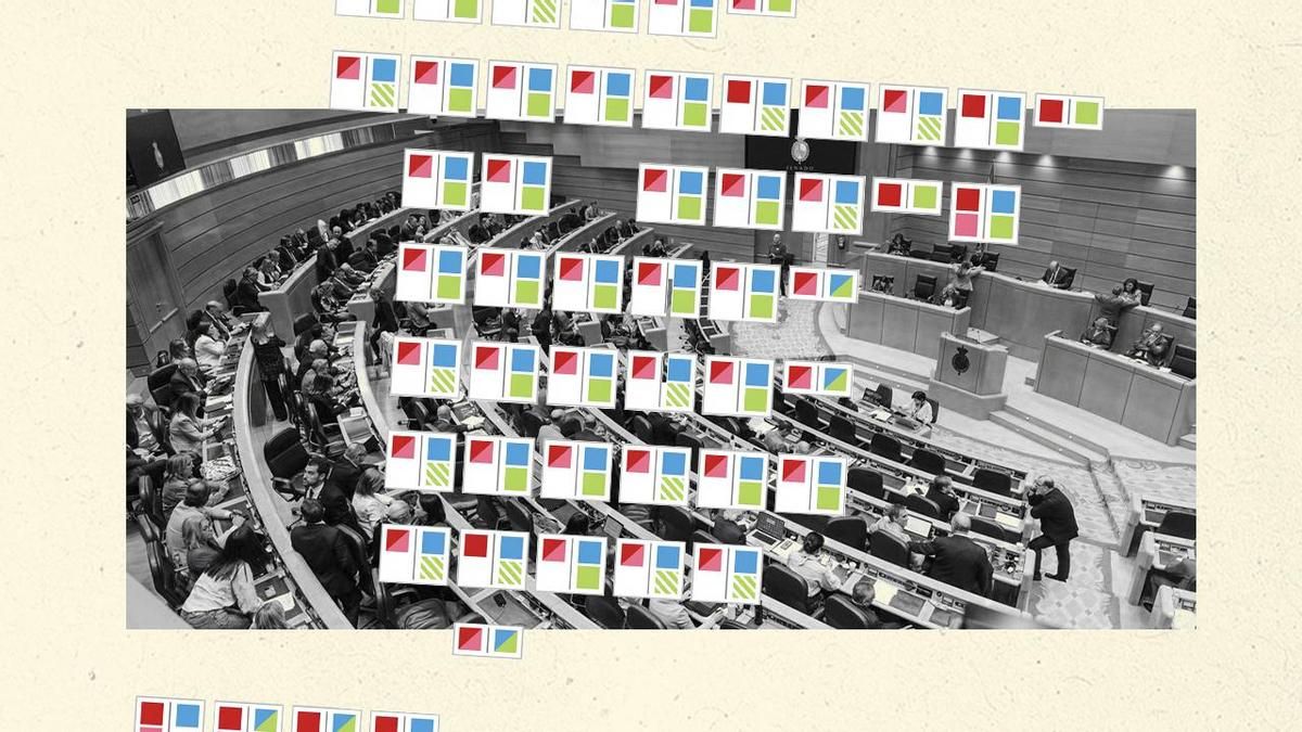 Fotomontaje del mapa de las candidaturas de los partidos al Senado.