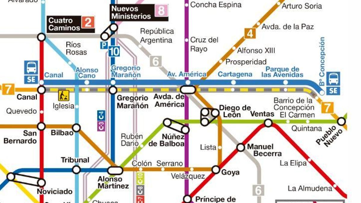 Corte por obras en la línea 7 de Metro de Madrid entre Barrio de la Concepción y Canal durante cinco días