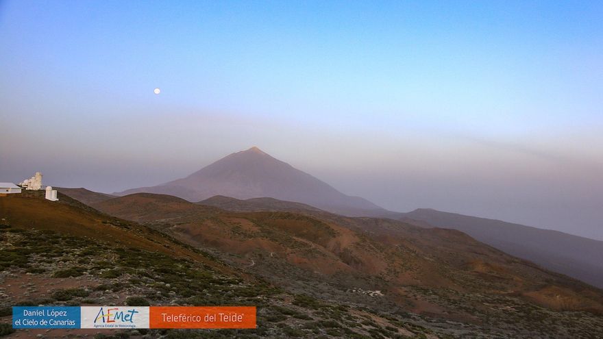 Calima en el Parque Nacional del Teide este lunes, en una fotografía de Daniel López (El Cielo de Canarias)