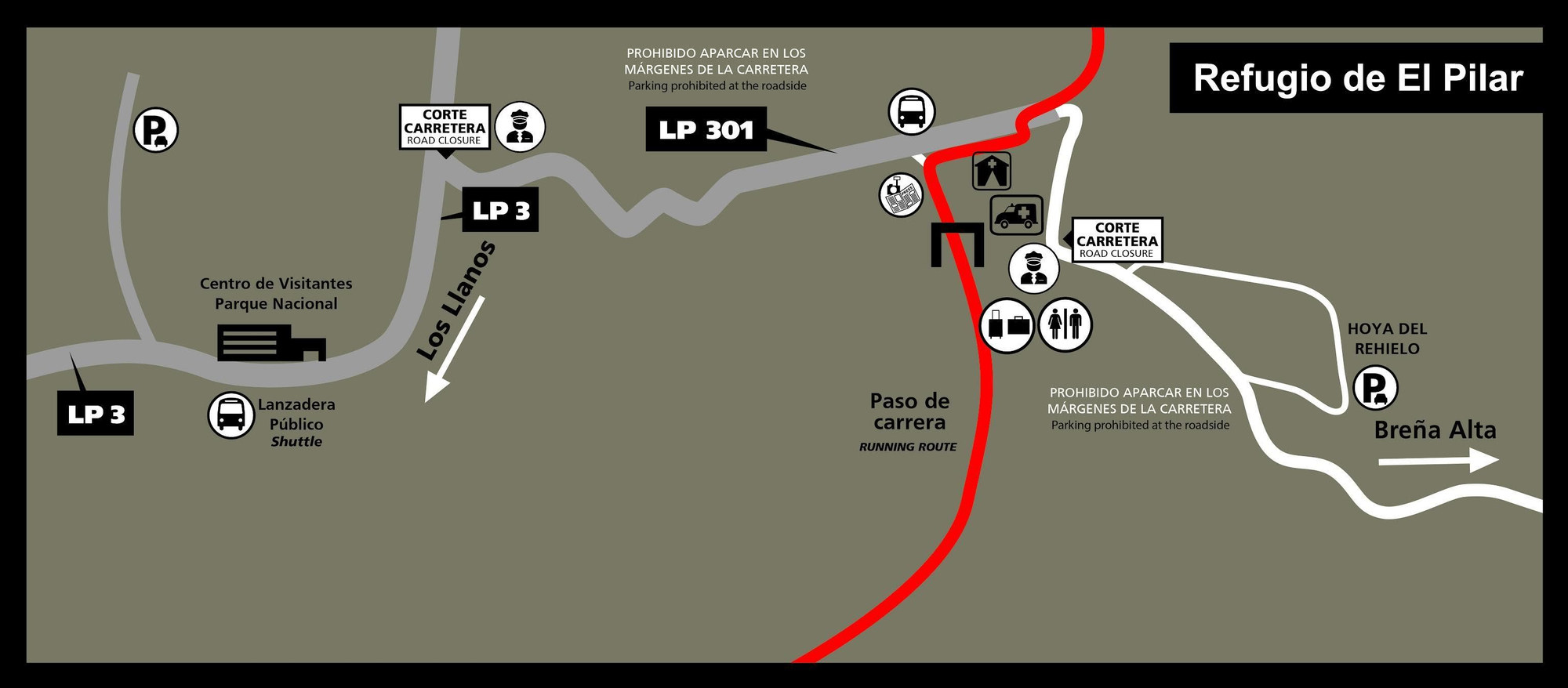 Mapa del Refugio del Pilar.
