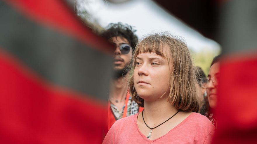 La activista sueca Greta Thunberg, durante la escala de la Global Sumud Flotilla en Túnez el 7 de septiembre.