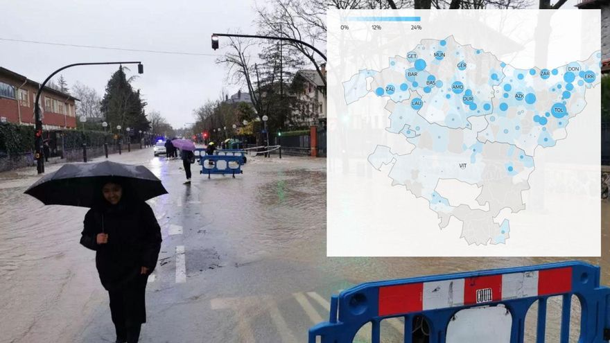 Viviendas en zonas inundables en Euskadi: 132.644 hogares afectados y 14.284 con riesgo alto de riadas peligrosas