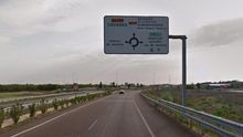 Carretera Cáceres-Badajoz a la salida de esta última ciudad