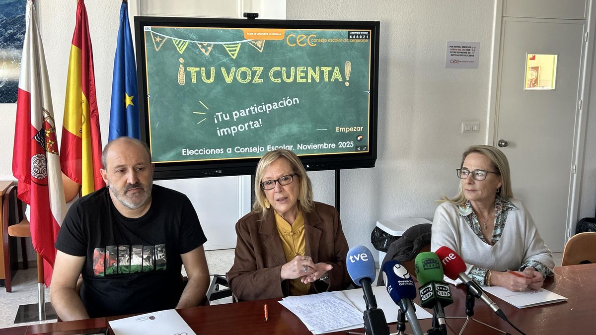 Rueda de prensa de los presidentes del Consejo Escolar, FAMPA y COMCAPA de Cantabria para presentar la campaña 'Tu voz cuenta'