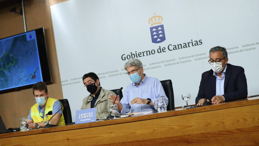 Comparecencia de este domingo del consejero de Seguridad del Gobierno de Canarias, el presidente y el jefe de Medio Ambiente del Cabildo de Tenerife y el alcalde de Arico