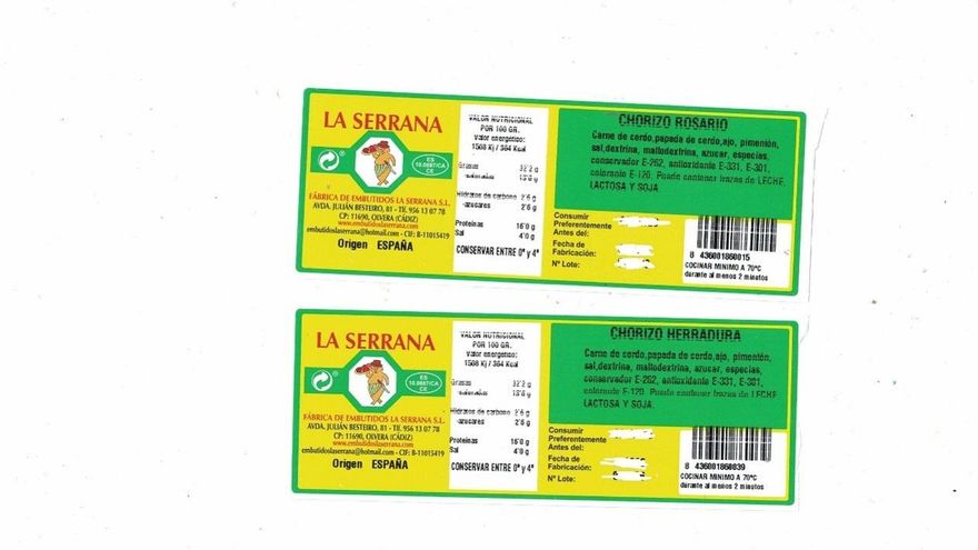 Alerta alimentaria por presencia de salmonella en embutidos La Serrana distribuidos en pueblos de Sevilla y Cádiz