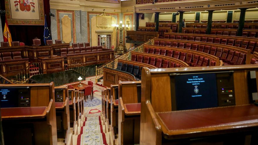 Hemiciclo vacío del Congreso de los Diputados.