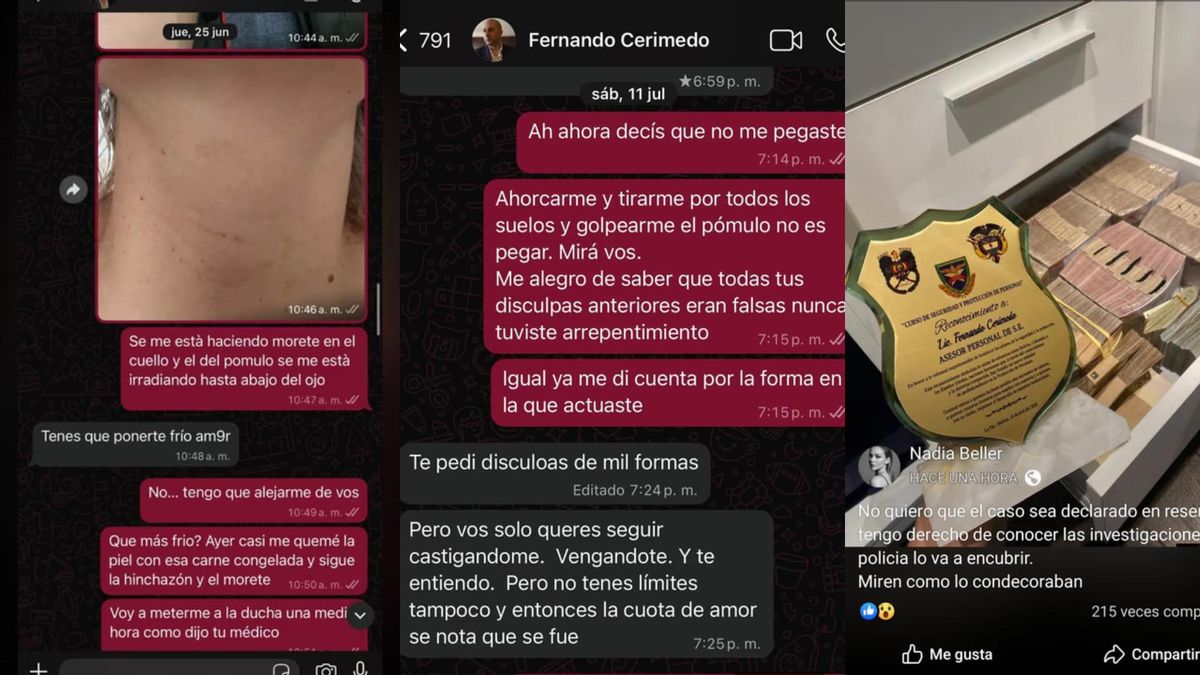 Las publicaciones de Nadia Beller con acusaciones a Fernando Cerimedo.