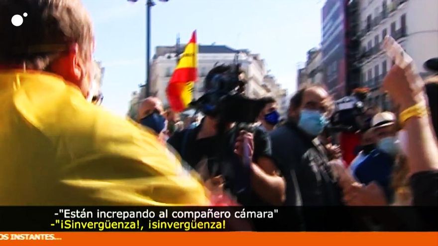 Insultos a un cámara de 'Cuatro al día' en Madrid