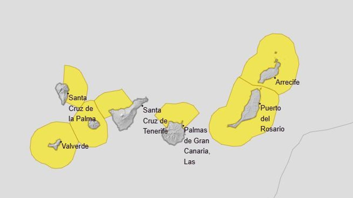 Canarias, de nuevo en aviso amarillo
