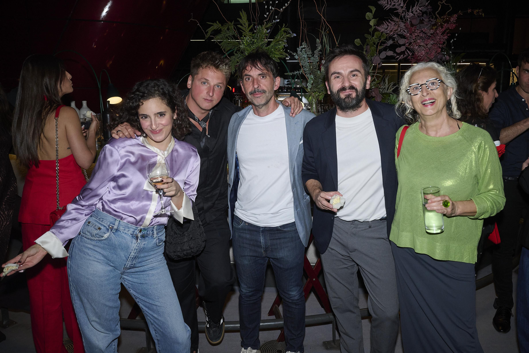 Alicia Armenteros, Carlos Scholz, Diego Sotelo, Cristóbal Garrido y Mariola Cubells en la fiesta 25 aniversario de verTele