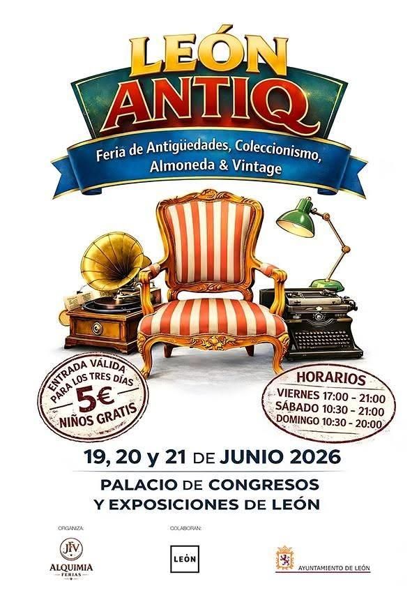 Cartel de la feria León Antiq.