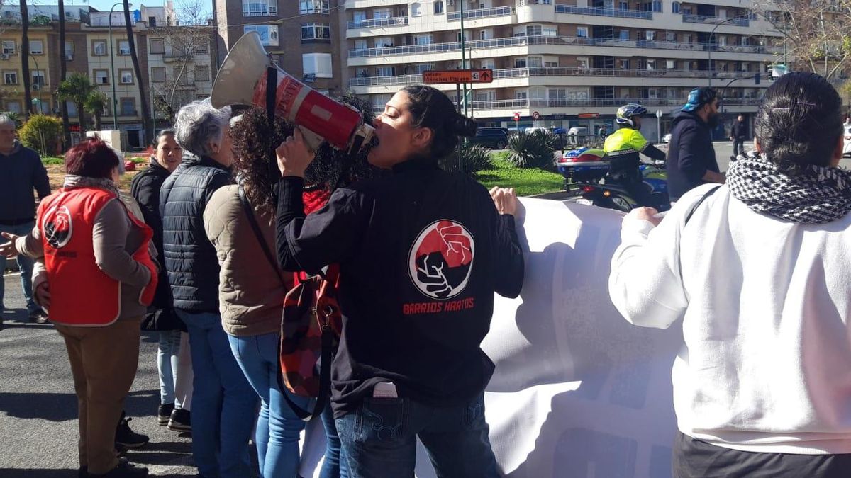 Un momento de la protesta, impulsada por Barrios Hartos.
