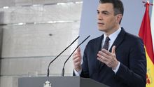 Pedro Sánchez en una comparecencia en Moncloa.