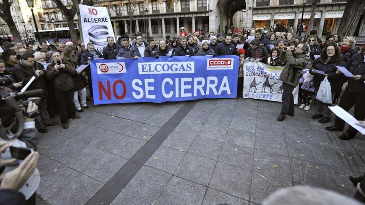 Manifestación en Toledo de trabajadores de Elcogas en mayo de 2015