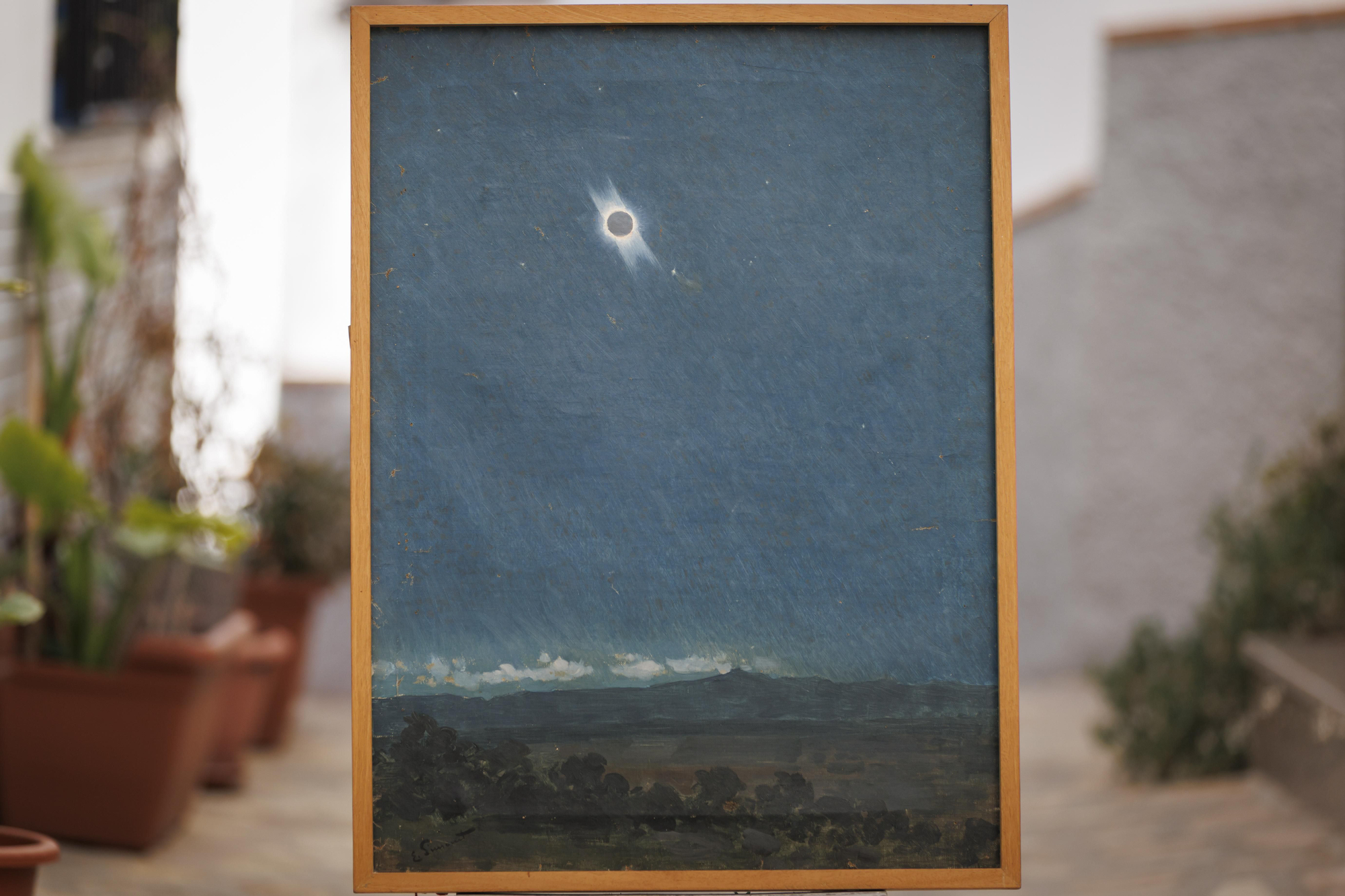 Detalle del cuadro "Un eclipse", de Enrique Simonet.