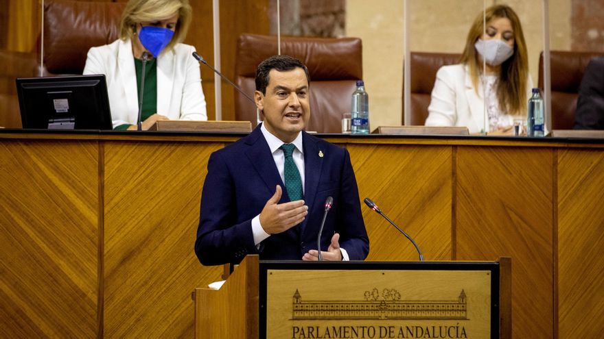 El presidente andaluz busca apuntalar su electorado de centro en el debate sobre el estado de la Comunidad