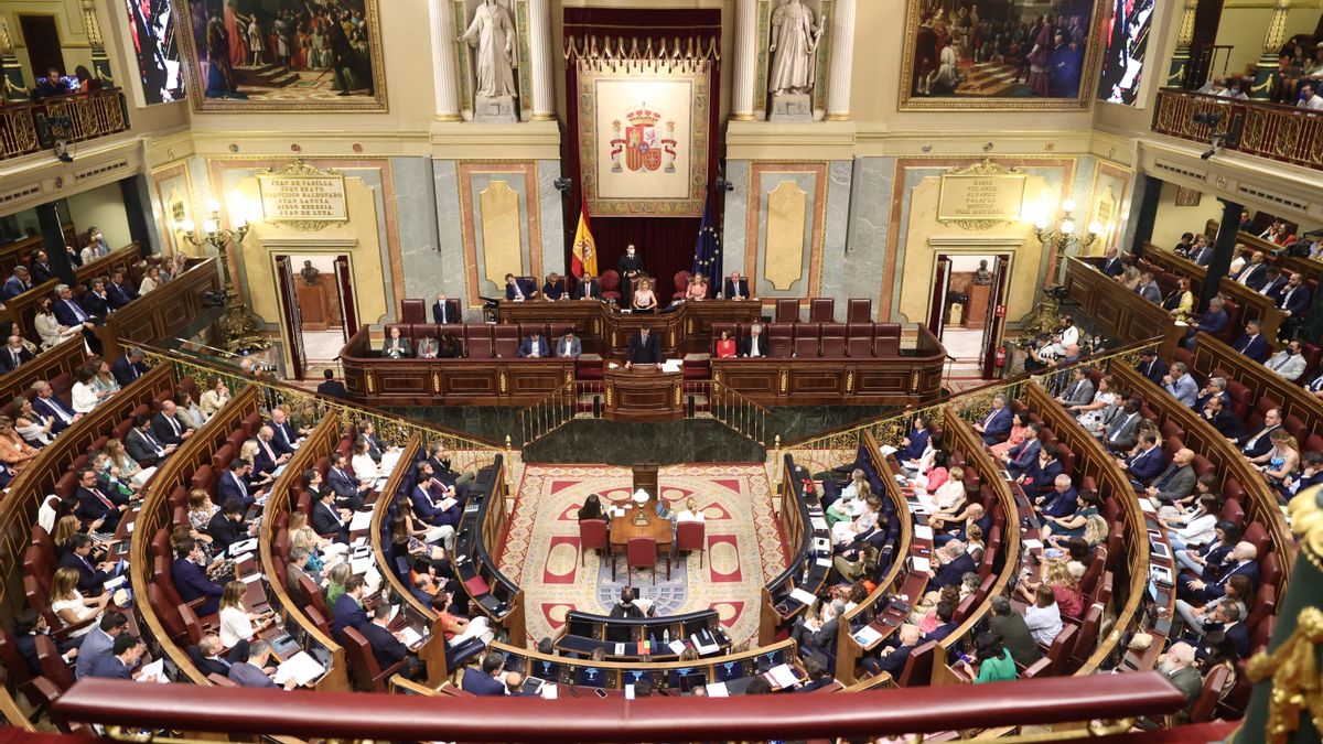 El presidente del Gobierno, Pedro Sánchez, interviene durante la primera jornada de la 26 edición del Debate sobre el Estado de la Nación, en el Congreso de los Diputados, a 12 de julio de 2022,