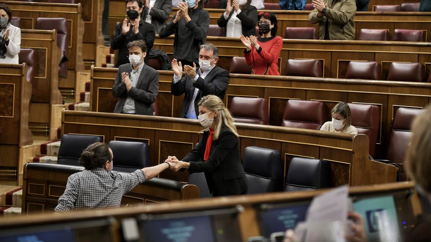 El traspaso de poderes (incompleto) de Pablo Iglesias a Yolanda Díaz