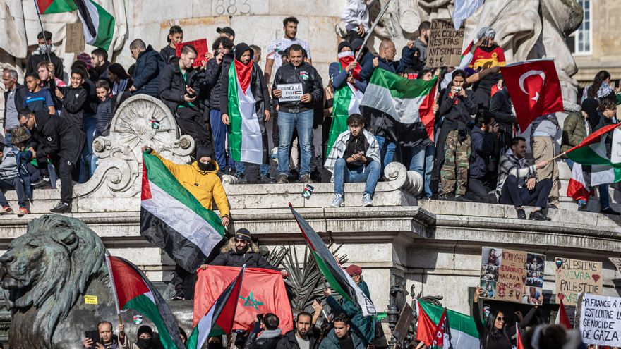 Protesta en apoyo de Palestina en París