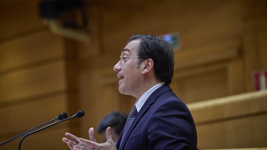El ministro de Asuntos Exteriores, UE y Cooperación, José Manuel Albares, en el Senado.