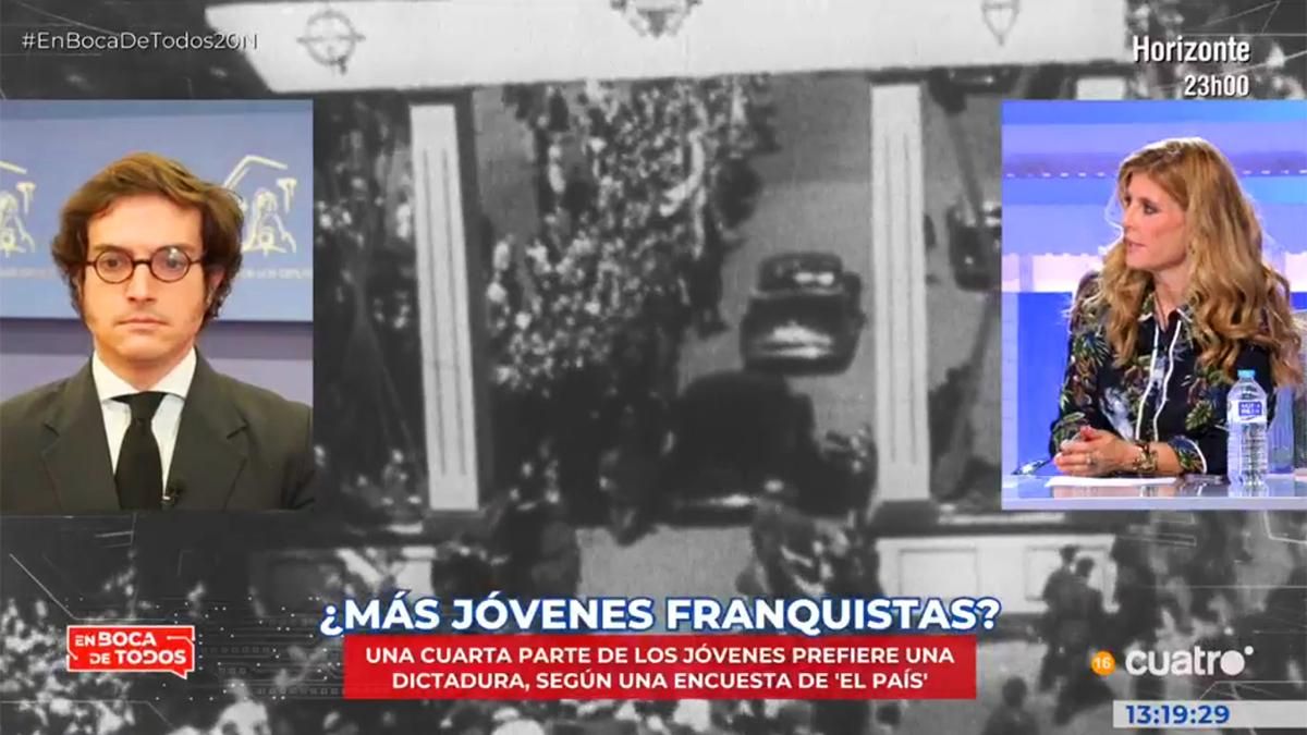 Bárbara Royo acusa a RTVE de hacer "apología del fascismo de izquierdas" en un debate en Cuatro sobre el franquismo