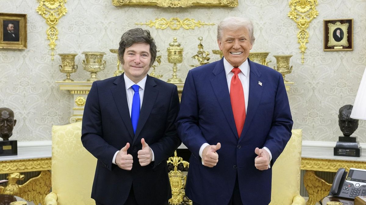 Javier Milei y Donald Trump en el Salón Oval.