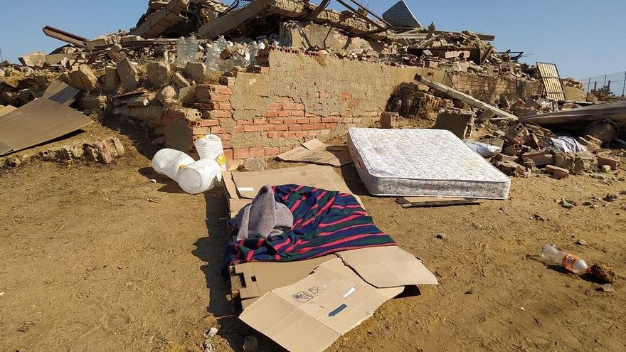 Imagen de esta mañana del asentamiento chabolista