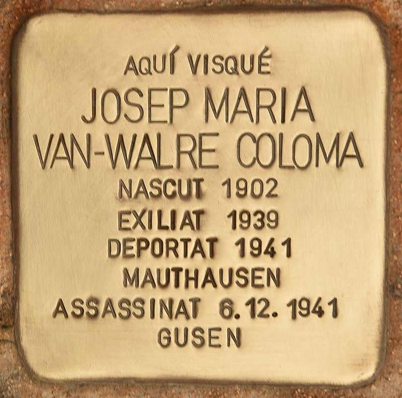 Stolperstein de Josep Maria Van Walre Coloma en Es Castell.
