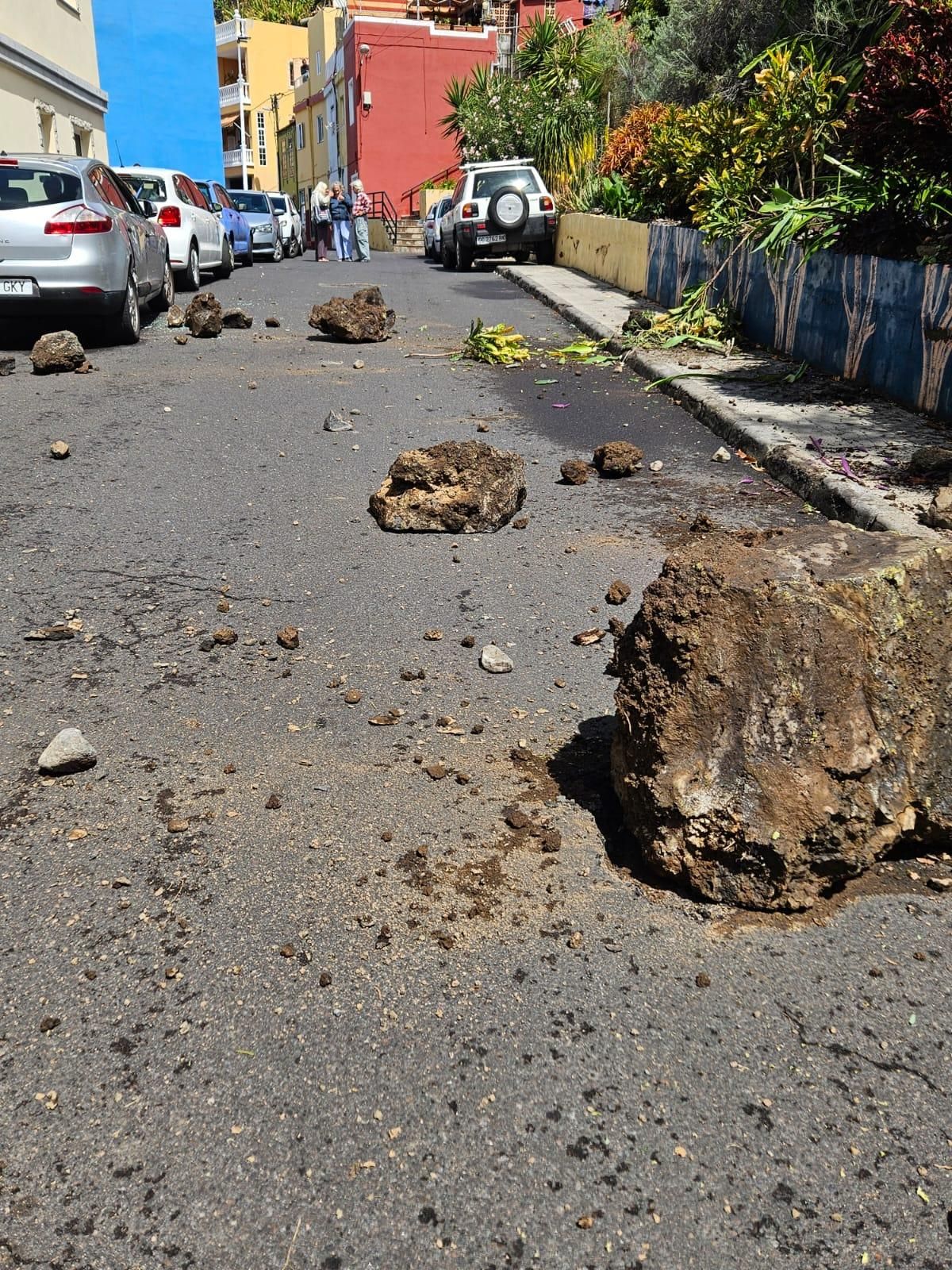 Derrumbe en la calle Mariano Benlliure  de Tazacorte.