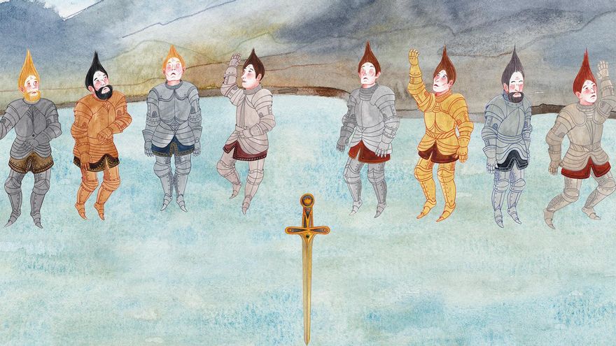 Lago de Larenta para 'Las aventuras del caballero Cristalián (Anaya)', por Eugenia Ábalos