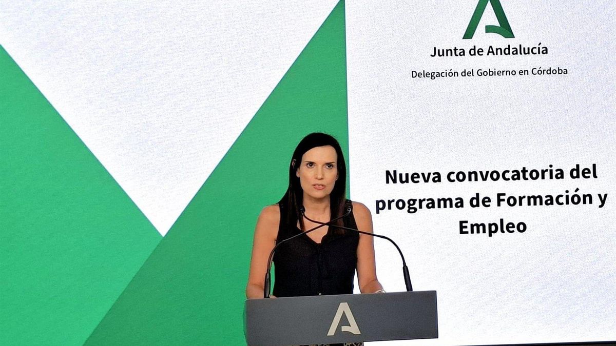 María Dolores Gálvez, durante la presentación de la sexta convocatoria del programa de Empleo y Formación