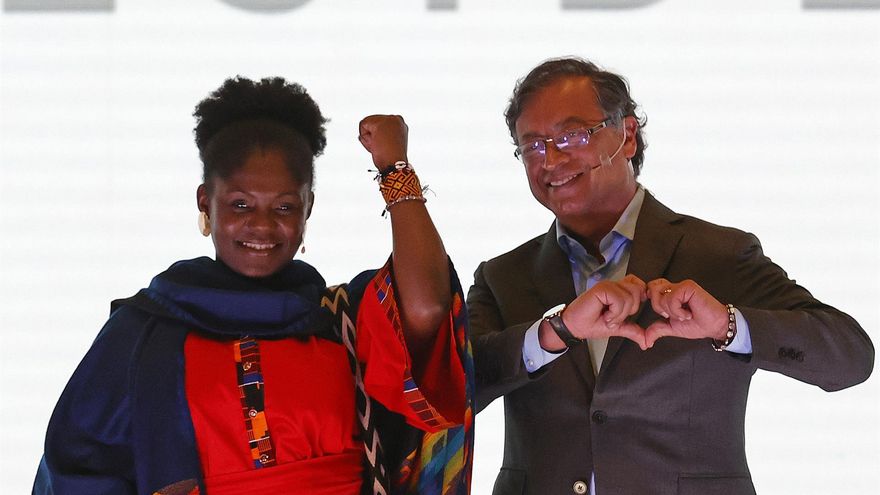 Gustavo Petro, candidato a presidente por Pacto Histórico, presenta a su vicepresidenta, Francia Márquez