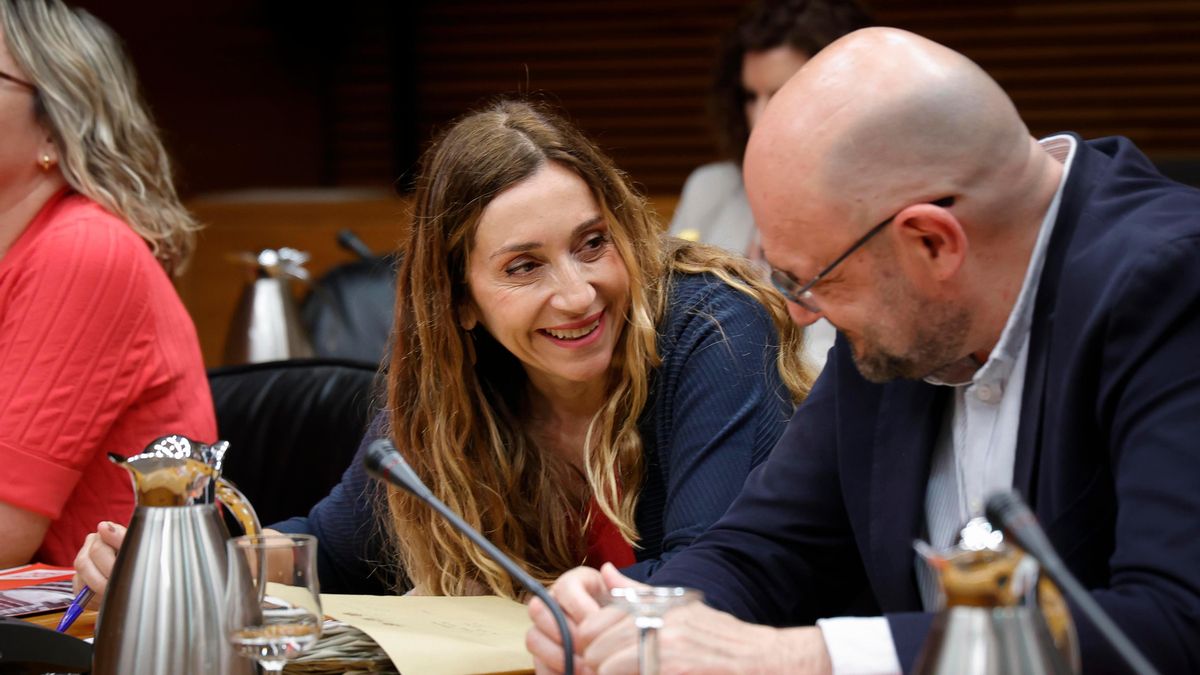 Isaura Navarro y Jesús Pla en una sesión de la comisión de investigación de la dana en las Corts.