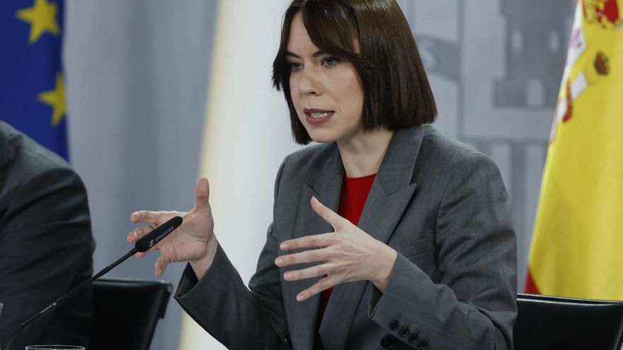 La ministra de Ciencia y Universidades, Diana Morant, en la rueda de prensa del Consejo de Ministros de esta martes.